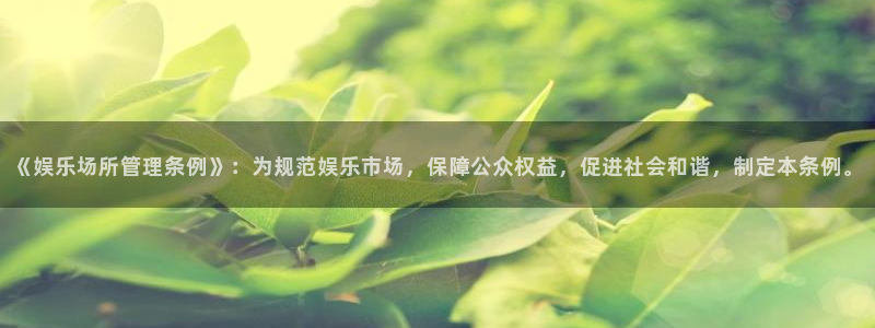 苹果怎么下载彩虹多多：《娱乐场所管理条例》：为规范娱乐市场，保障公众权益，促进社会和谐，制定本条例。
